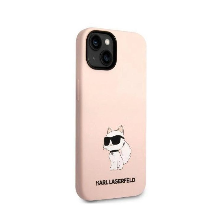 Karl Lagerfeld KLHCP14MSNCHBCP iPhone 14 Plus 6,7 deklas rožinės/rožinės spalvos silikoninis dėklas Choupette