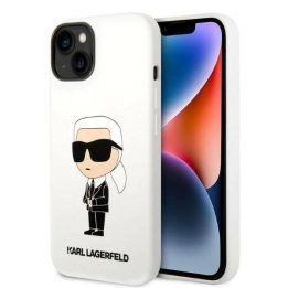 Karl Lagerfeld KLHCP14MSNIKBCH iPhone 14 Plus 6,7 deklas baltas/baltas silikoninis Ikonik