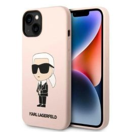 Karl Lagerfeld KLHCP14MSNIKBCP iPhone 14 Plus 6,7 deklas rožinis/rožinis silikoninis Ikonik