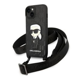 Karl Lagerfeld KLHCP14SSTKMK iPhone 14 6,1 juodos/juodos spalvos deklas Monogram Iconic Patch