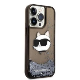 Karl Lagerfeld KLHCP14XLNCHCK iPhone 14 Pro Max 6,7 juodos/juodos spalvos deklas Glitter Choupette Head