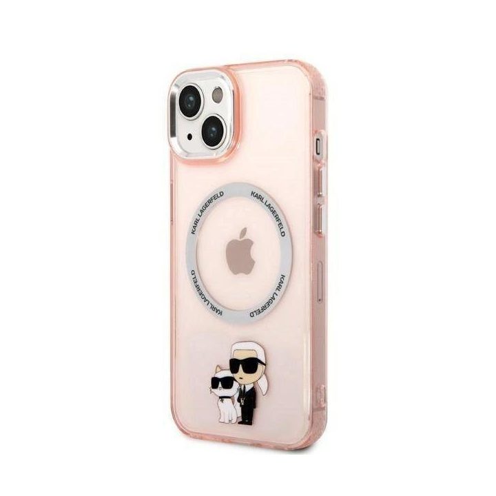 Karl Lagerfeld KLHMP14MHNKCIP iPhone 14 Plus 6,7 deklas rožinis/rožinis Iconic Karl&Choupette Magsafe