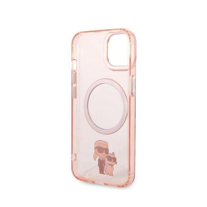 Karl Lagerfeld KLHMP14MHNKCIP iPhone 14 Plus 6,7 deklas rožinis/rožinis Iconic Karl&Choupette Magsafe