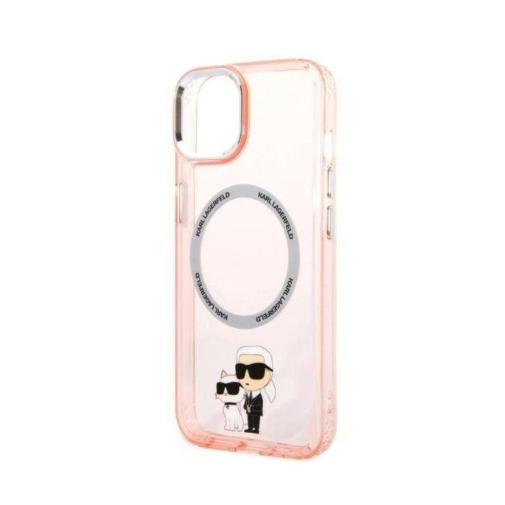 Karl Lagerfeld KLHMP14MHNKCIP iPhone 14 Plus 6,7 deklas rožinis/rožinis Iconic Karl&Choupette Magsafe