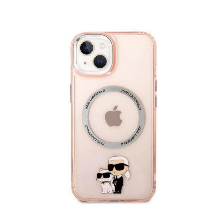 Karl Lagerfeld KLHMP14MHNKCIP iPhone 14 Plus 6,7 deklas rožinis/rožinis Iconic Karl&Choupette Magsafe