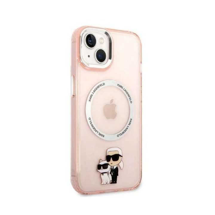 Karl Lagerfeld KLHMP14MHNKCIP iPhone 14 Plus 6,7 deklas rožinis/rožinis Iconic Karl&Choupette Magsafe