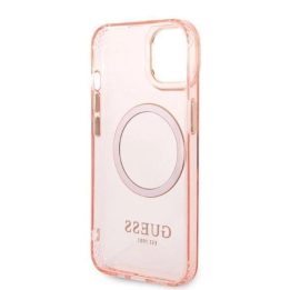 Guess GUHMP14SHTCMP iPhone 14 6,1 rausvas/rožinis deklas Gold Outline Translucent MagSafe