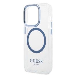 Guess GUHMP14XHTRMB iPhone 14 Pro Max 6,7 mėlynos/mėlynos spalvos deklas Metal Outline Magsafe