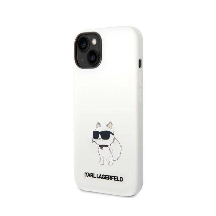 Karl Lagerfeld KLHMP14MSNCHBCH iPhone 14 Plus 6,7 deklas baltas/baltas silikoninis Choupette MagSafe