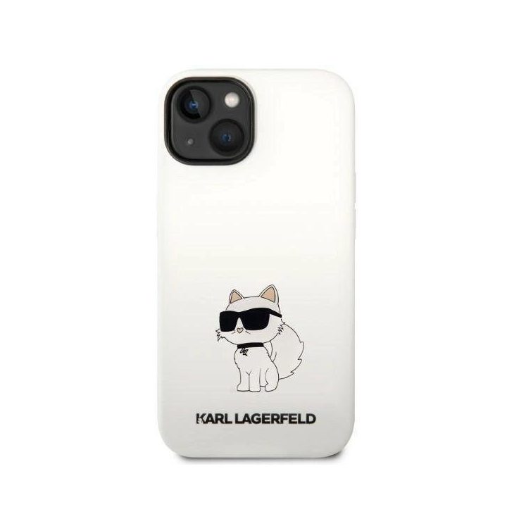 Karl Lagerfeld KLHMP14MSNCHBCH iPhone 14 Plus 6,7 deklas baltas/baltas silikoninis Choupette MagSafe
