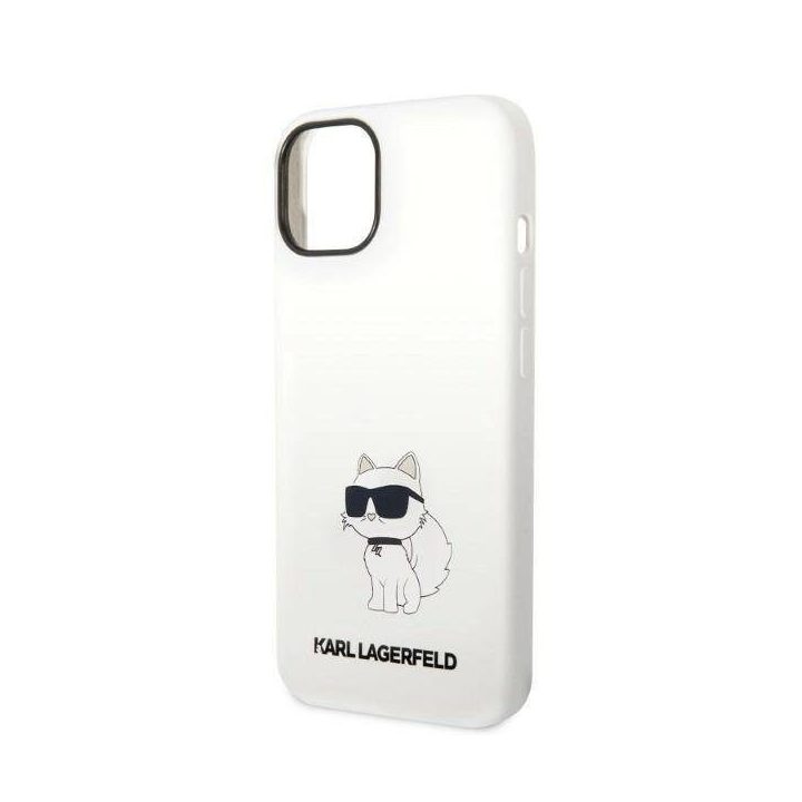 Karl Lagerfeld KLHMP14MSNCHBCH iPhone 14 Plus 6,7 deklas baltas/baltas silikoninis Choupette MagSafe