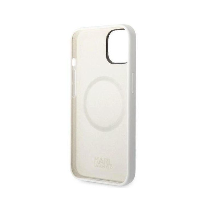Karl Lagerfeld KLHMP14MSNCHBCH iPhone 14 Plus 6,7 deklas baltas/baltas silikoninis Choupette MagSafe