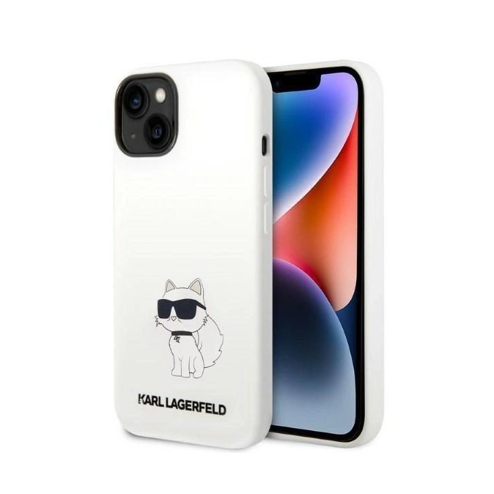 Karl Lagerfeld KLHMP14MSNCHBCH iPhone 14 Plus 6,7 deklas baltas/baltas silikoninis Choupette MagSafe
