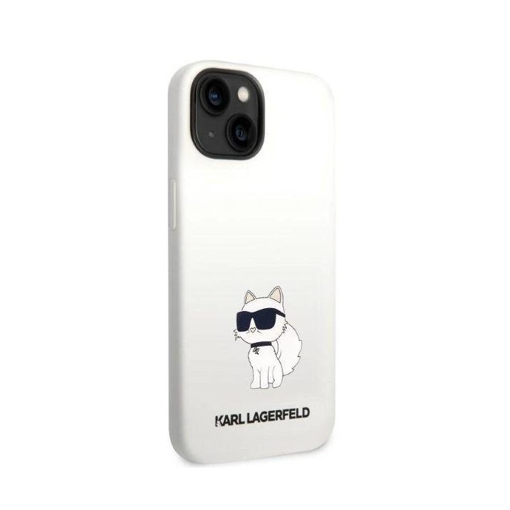 Karl Lagerfeld KLHMP14MSNCHBCH iPhone 14 Plus 6,7 deklas baltas/baltas silikoninis Choupette MagSafe