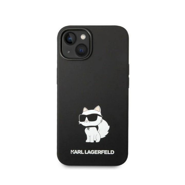 Karl Lagerfeld KLHMP14MSNCHBCK iPhone 14 Plus 6,7 deklas juoda/juoda Silikono Choupette MagSafe