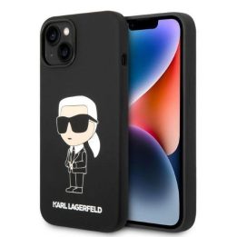 Karl Lagerfeld KLHMP14MSNIKBCK iPhone 14 Plus 6,7 deklas juoda/juoda Silikonas Ikonik Magsafe