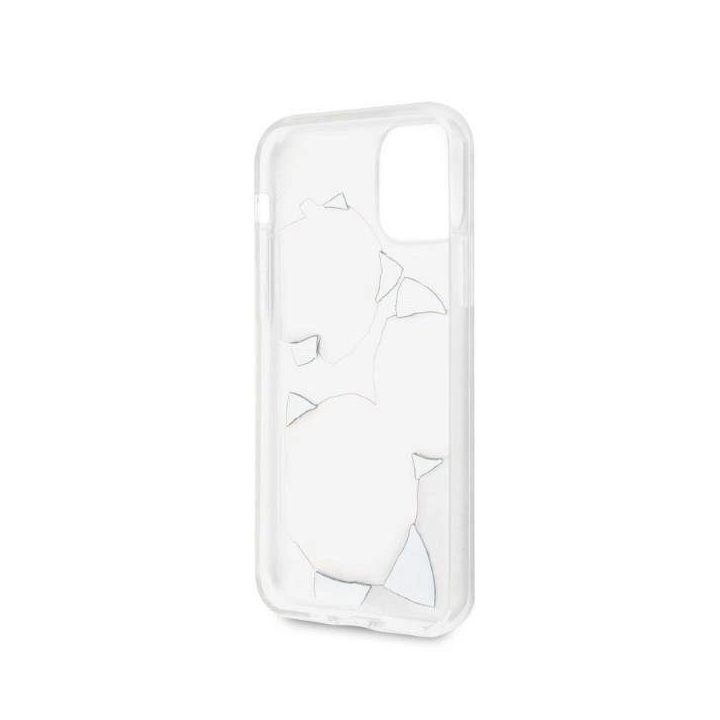 Guess GUHCN58ROSTRT iPhone 11 Pro permatomas deklas Flower Desire Pink & White Rose