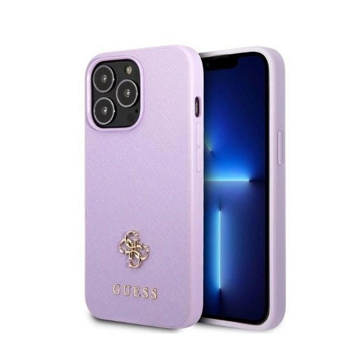 Guess GUHCP13LPS4MU iPhone 13 Pro / 13 6,1 violetinės/violetinės spalvos deklas Saffiano 4G Small Metal Logo
