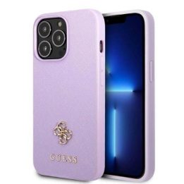 Guess GUHCP13XPS4MU iPhone 13 Pro Max 6,7 violetinės/violetinės spalvos deklas Saffiano 4G Small Metal Logo