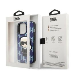 Karl Lagerfeld KLHCP13LPMNIKBL iPhone 13 Pro / 13 6,1 deklas mėlynas/mėlynas Monogram Ikonik Patch