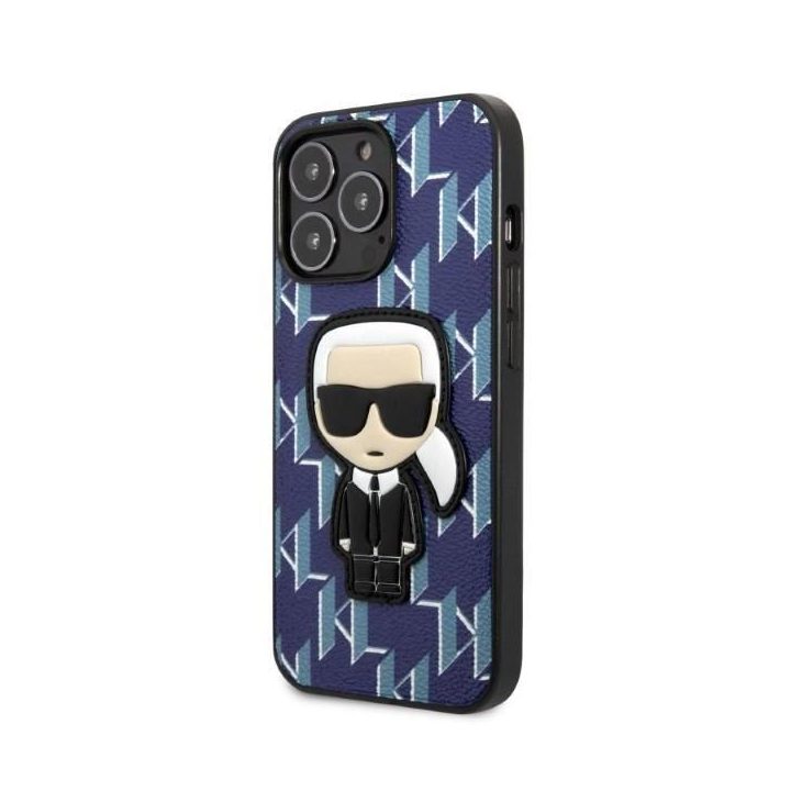 Karl Lagerfeld KLHCP13LPMNIKBL iPhone 13 Pro / 13 6,1 deklas mėlynas/mėlynas Monogram Ikonik Patch