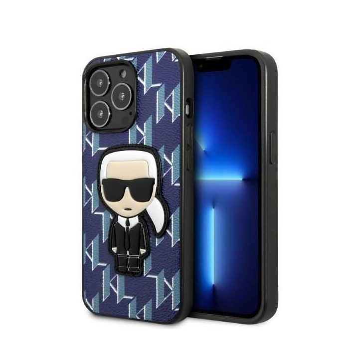 Karl Lagerfeld KLHCP13LPMNIKBL iPhone 13 Pro / 13 6,1 deklas mėlynas/mėlynas Monogram Ikonik Patch