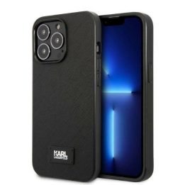 Karl Lagerfeld KLHCP13LSFMP2K iPhone 13 Pro / 13 6,1 deklas juodas/juodas Saffiano Plaque