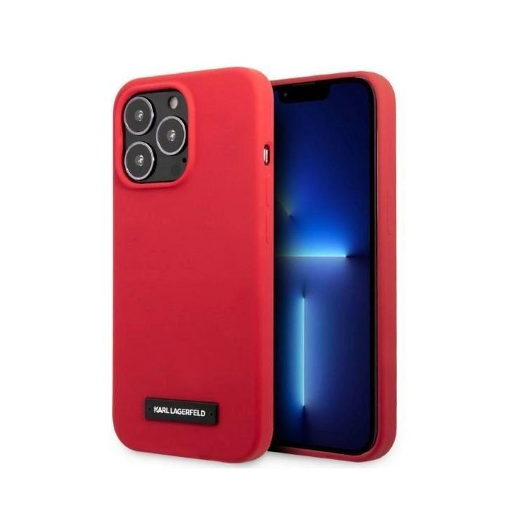 Karl Lagerfeld KLHCP13LSLMP1R iPhone 13 Pro / 13 6,1 deklas raudonas/raudonas Silikoninė plokštelė