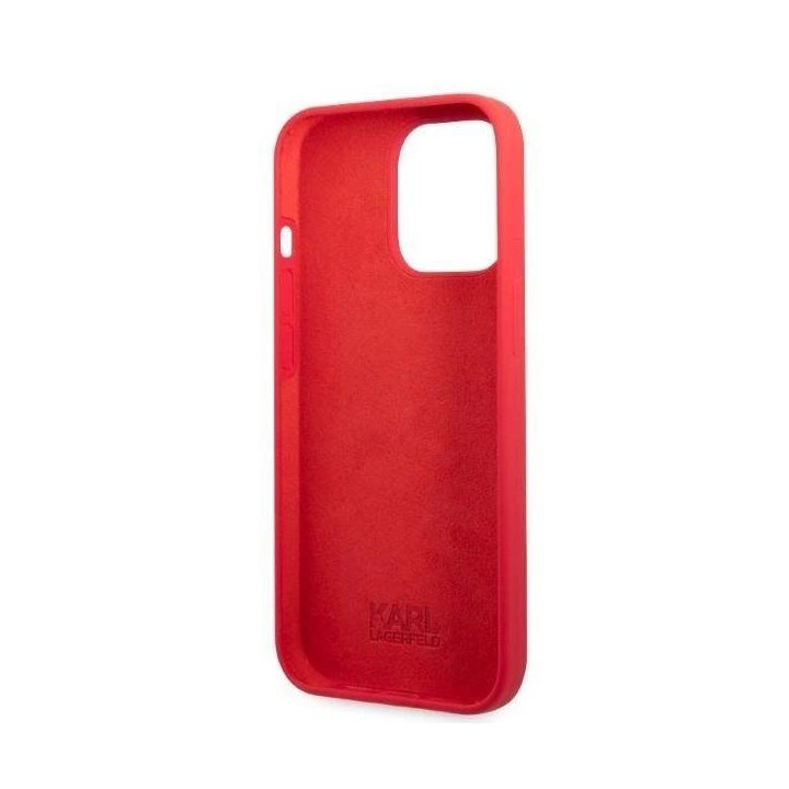 Karl Lagerfeld KLHCP13LSLMP1R iPhone 13 Pro / 13 6,1 deklas raudonas/raudonas Silikoninė plokštelė