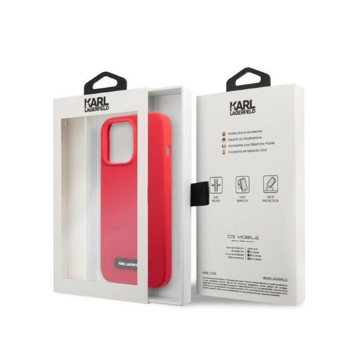 Karl Lagerfeld KLHCP13LSLMP1R iPhone 13 Pro / 13 6,1 deklas raudonas/raudonas Silikoninė plokštelė