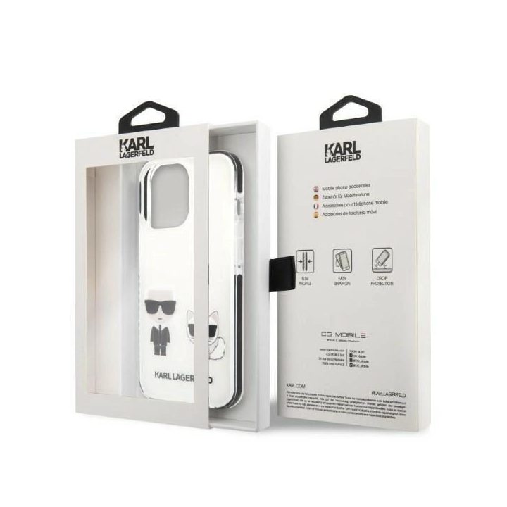 Karl Lagerfeld KLHCP13LTPEKCW iPhone 13 Pro / 13 6,1 deklas baltas/baltas Karl&Choupette