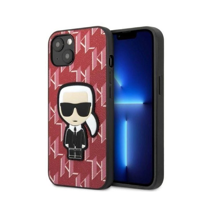 Karl Lagerfeld KLHCP13MPMNIKPI iPhone 13 6,1 deklas raudona/raudona Monogram Ikonik Patch