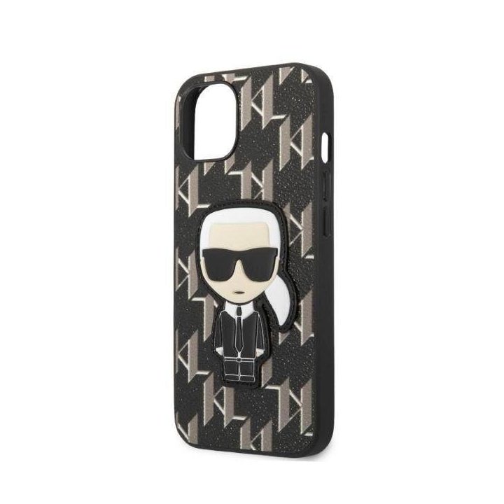 Karl Lagerfeld KLHCP13SPMNIKBK iPhone 13 mini 5,4 deklas juoda/juoda Monogram Ikonik Patch