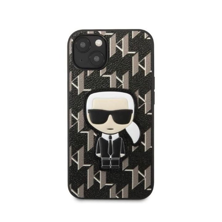 Karl Lagerfeld KLHCP13SPMNIKBK iPhone 13 mini 5,4 deklas juoda/juoda Monogram Ikonik Patch