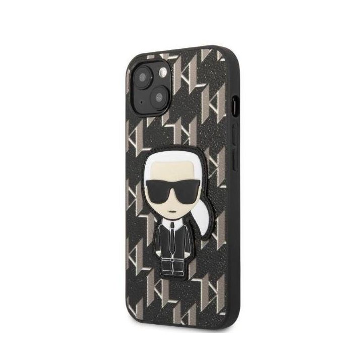 Karl Lagerfeld KLHCP13SPMNIKBK iPhone 13 mini 5,4 deklas juoda/juoda Monogram Ikonik Patch