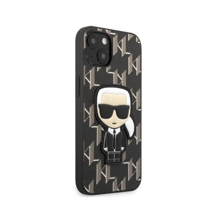Karl Lagerfeld KLHCP13SPMNIKBK iPhone 13 mini 5,4 deklas juoda/juoda Monogram Ikonik Patch