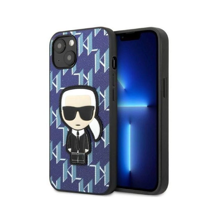 Karl Lagerfeld KLHCP13SPMNIKBL iPhone 13 mini 5,4 deklas mėlyna/mėlyna Monogram Ikonik Patch