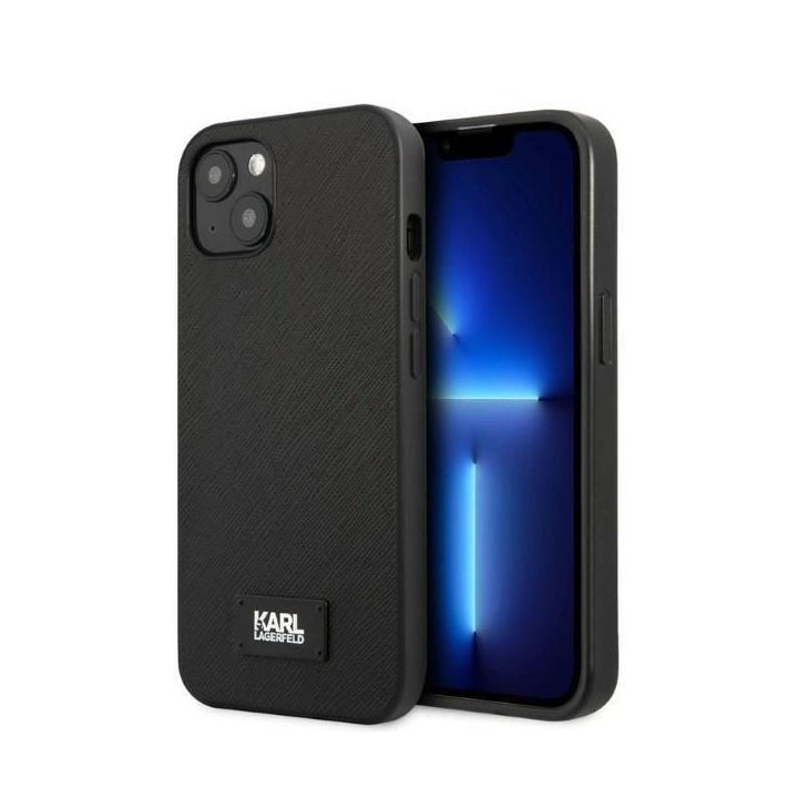 Karl Lagerfeld KLHCP13SSFMP2K iPhone 13 mini 5,4 deklas juoda/juoda Saffiano plokštelė