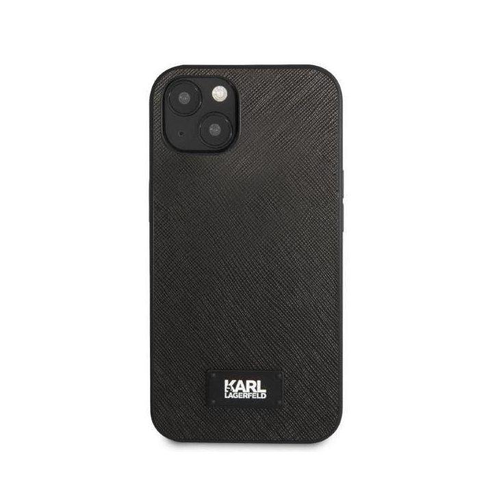 Karl Lagerfeld KLHCP13SSFMP2K iPhone 13 mini 5,4 deklas juoda/juoda Saffiano plokštelė