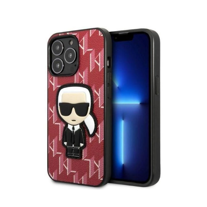 Karl Lagerfeld KLHCP13XPMNIKPI iPhone 13 Pro Max 6,7 deklas raudona/raudona Monogram Ikonik Patch