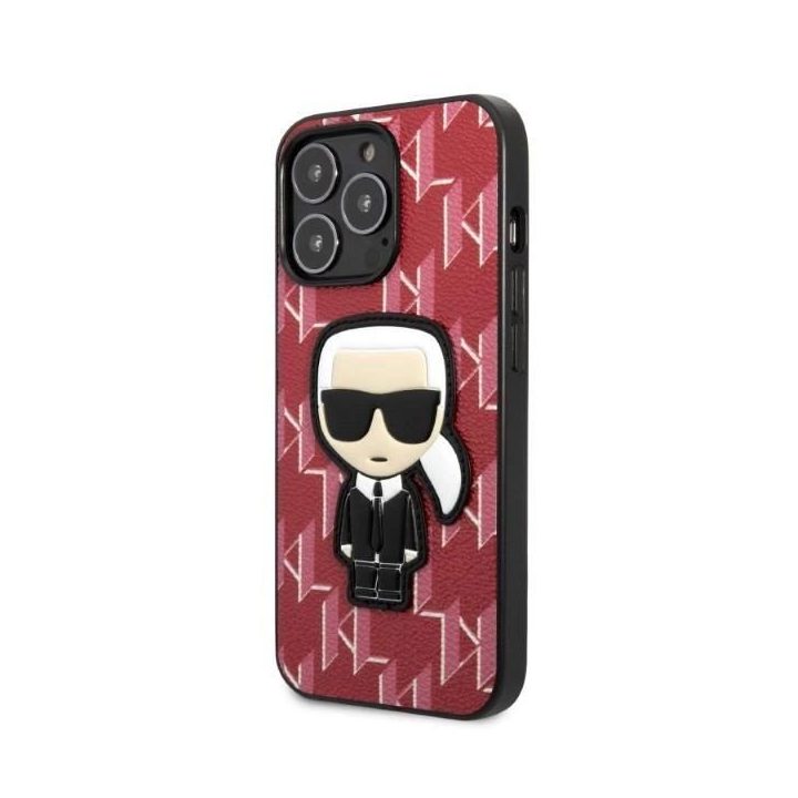 Karl Lagerfeld KLHCP13XPMNIKPI iPhone 13 Pro Max 6,7 deklas raudona/raudona Monogram Ikonik Patch