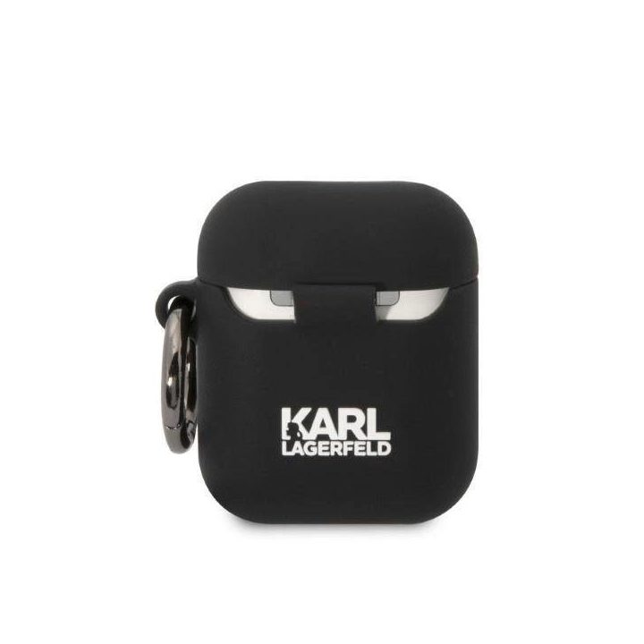 Karl Lagerfeld KLA2RUNIKK AirPods 1/2 dangtelis juodas/juodas Silikoninis Karl Head 3D
