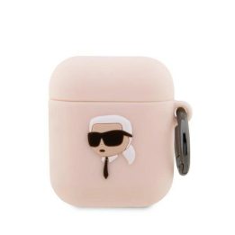 Karl Lagerfeld KLA2RUNIKP AirPods 1/2 dangtelis rožinis/rožinis Silikoninis Karl Head 3D