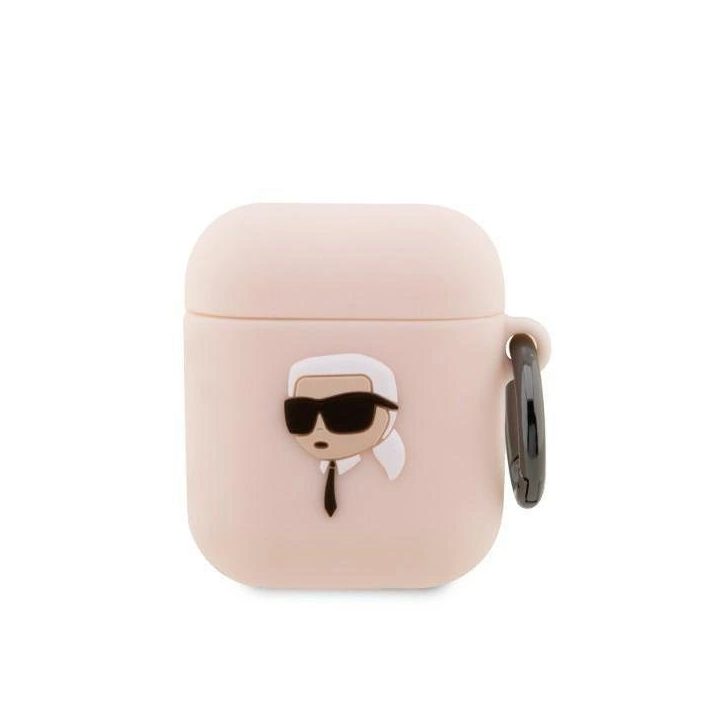 Karl Lagerfeld KLA2RUNIKP AirPods 1/2 dangtelis rožinis/rožinis Silikoninis Karl Head 3D