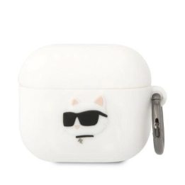 Karl Lagerfeld KLA3RUNCHH AirPods 3 dangtelis baltas/baltas Silikoninė Choupette galvutė 3D