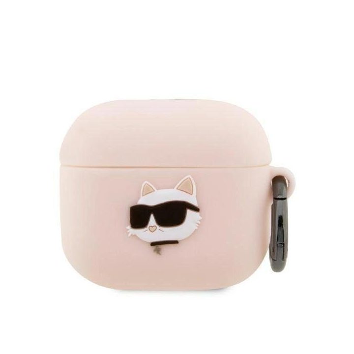 Karl Lagerfeld KLA3RUNCHP AirPods 3 dangtelis rožinis/rožinis Silikoninis Choupette Head 3D