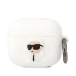 Karl Lagerfeld KLA3RUNIKH AirPods 3 dangtelis baltas/baltas Silikoninis Karl Head 3D