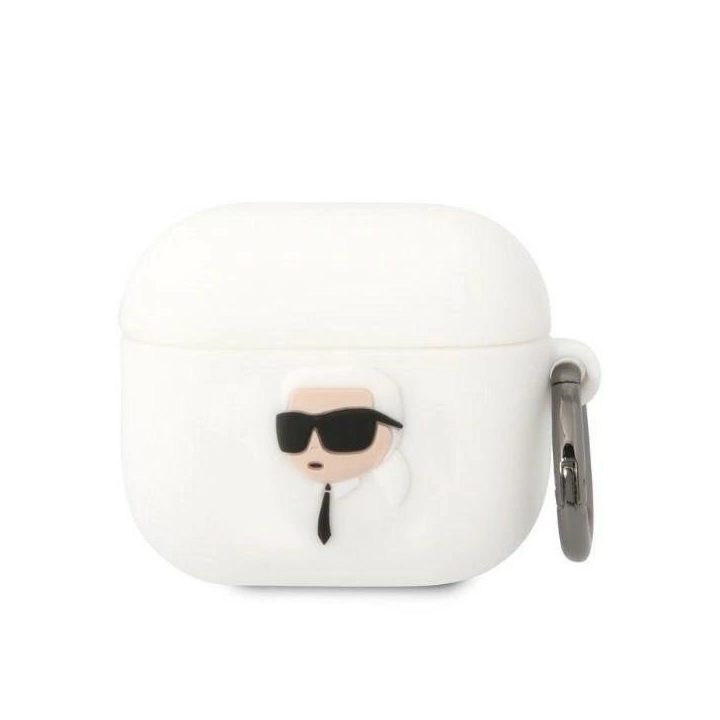 Karl Lagerfeld KLA3RUNIKH AirPods 3 dangtelis baltas/baltas Silikoninis Karl Head 3D