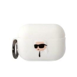 Karl Lagerfeld KLAP2RUNIKH AirPods Pro 2 dangtelis baltas/baltas Silikoninis Karl Head 3D