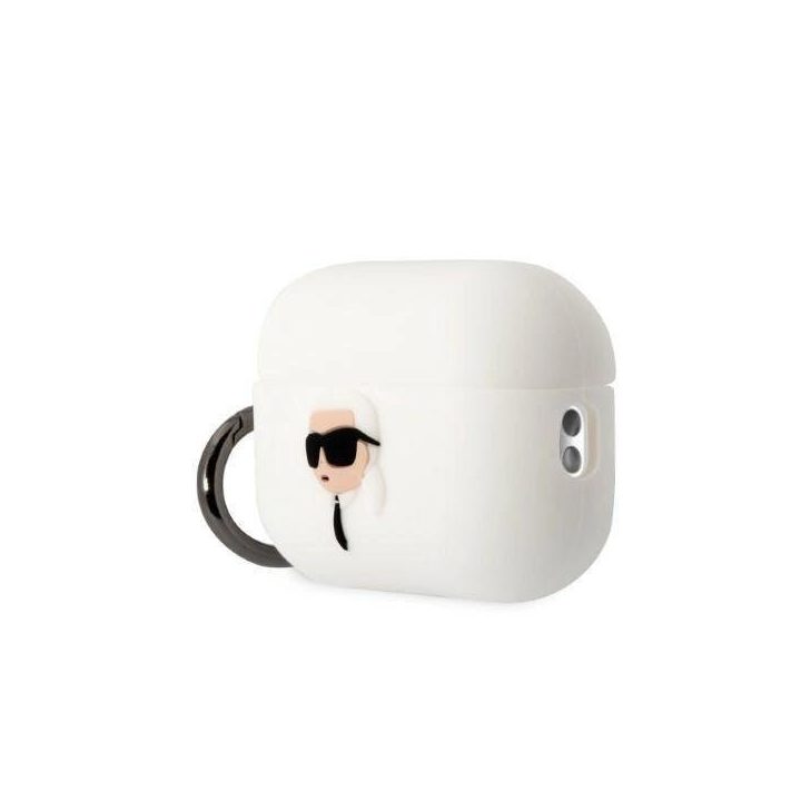 Karl Lagerfeld KLAP2RUNIKH AirPods Pro 2 dangtelis baltas/baltas Silikoninis Karl Head 3D